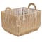 Simplify Large Vertical Weave Storage Basket with Round Handles